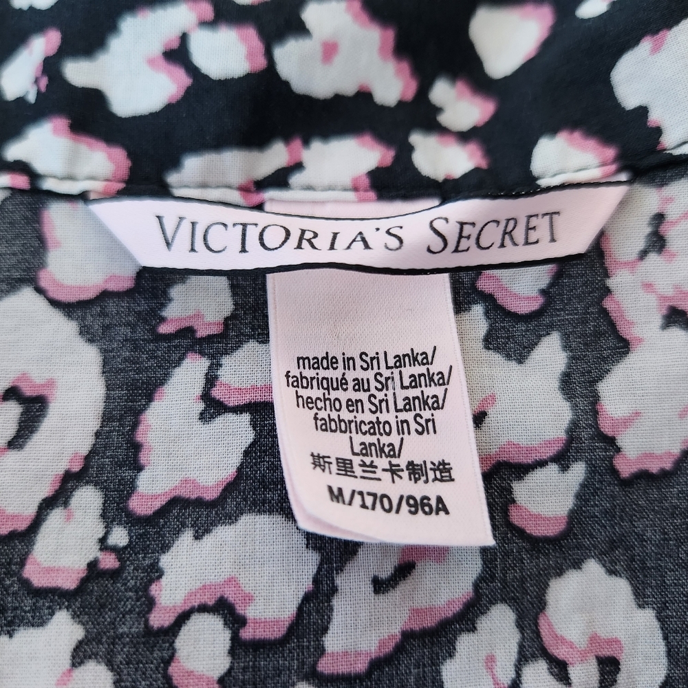 Victoria's Secret Animal Print Pink, Black, White Button-Up Night-Shirt  M - Picture 6 of 7